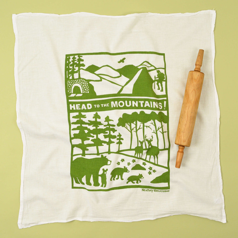 Head to the Mountains Country Flour Sack Dish Towel