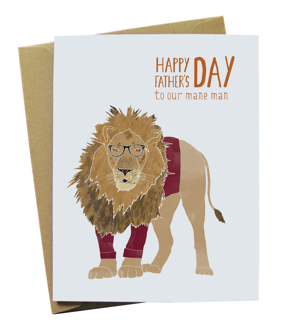 Lion Mane Man Fathers Day Card