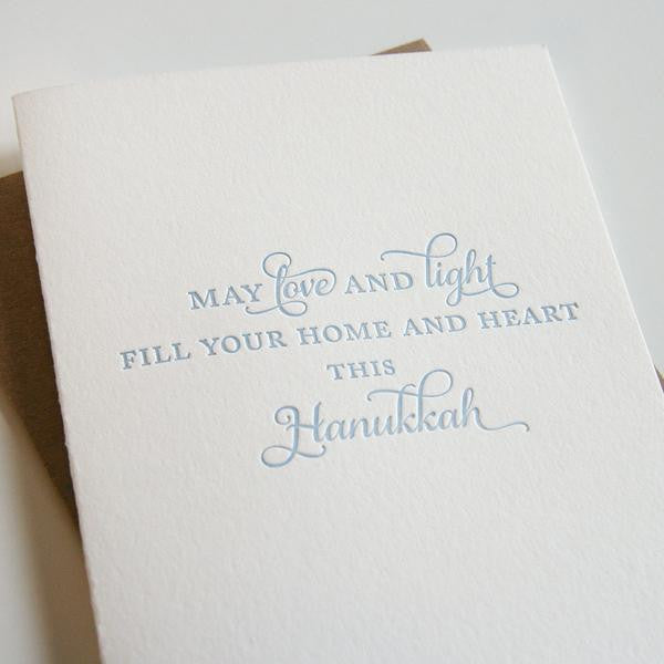 Letterpress Script Hannukah Card