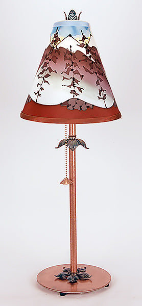 Mountain Themed Hand-Painted Silk Shade Lamps :: Various Shade Shapes