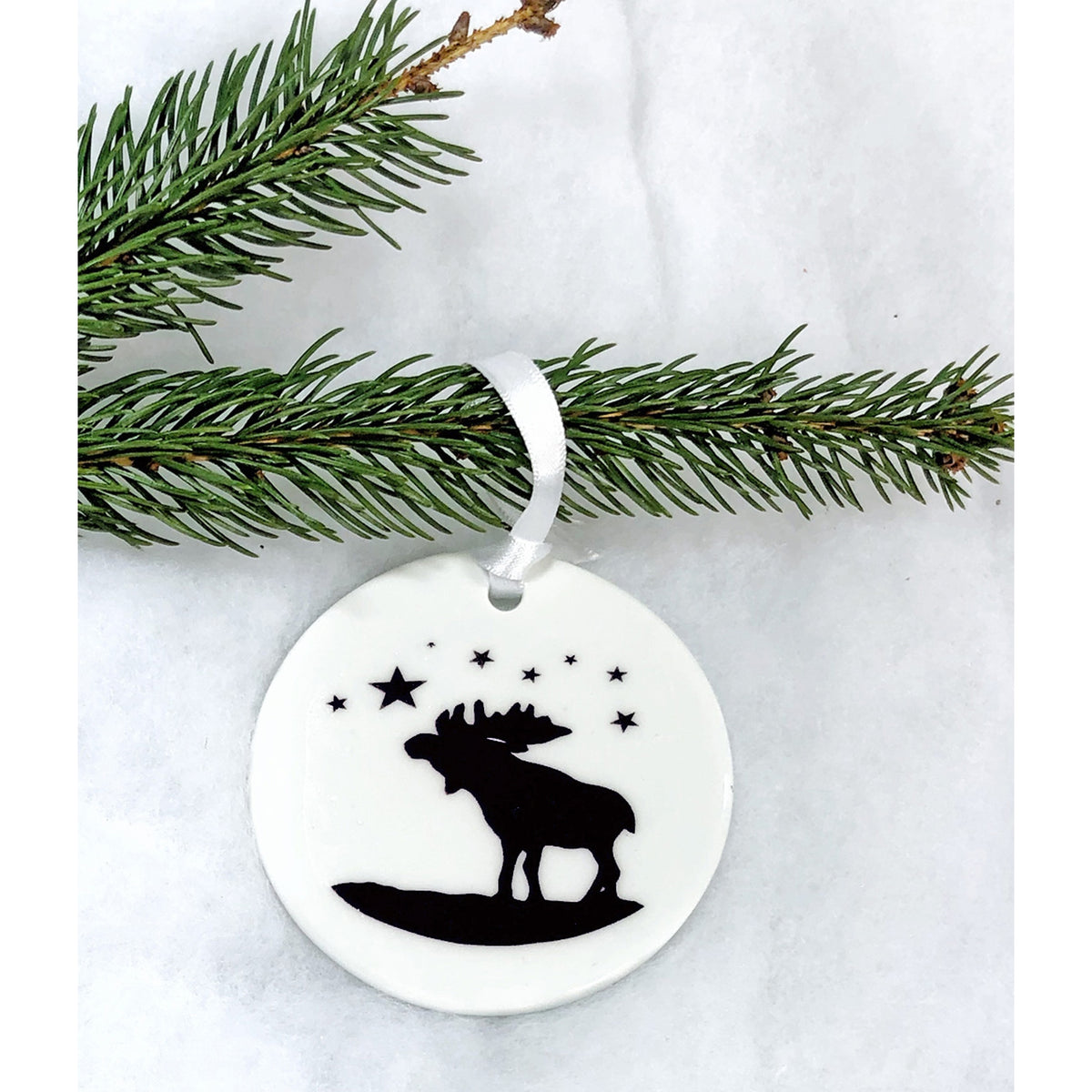 Moose Ceramic Holiday Ornament