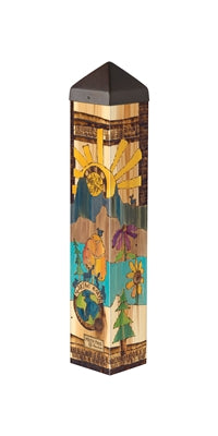 Mountain Peace Pole featuring art by Stephanie Burgess