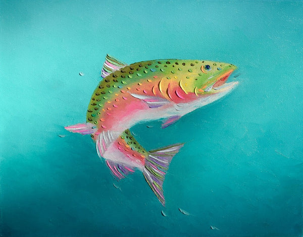 Rainbow Trout Fish Watercolor Painting – Easy Sunday Club