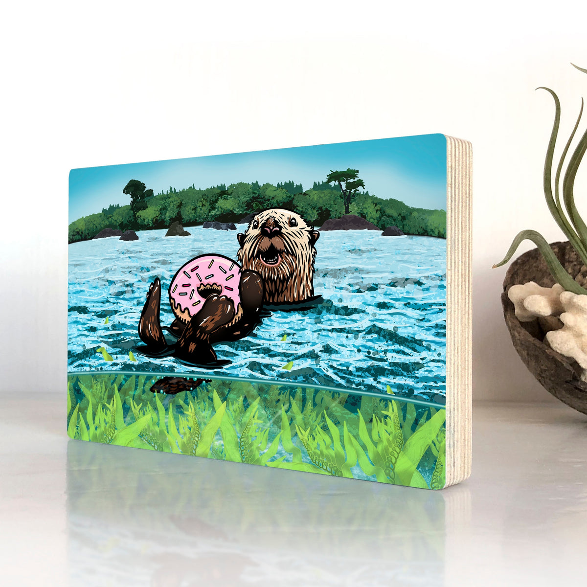 Sea Otter Art on Wood