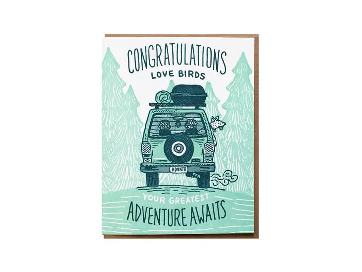 Camper Van Wedding Congrats Card