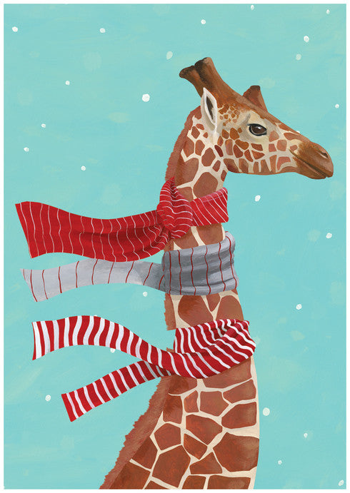 Giraffe Christmas Card 