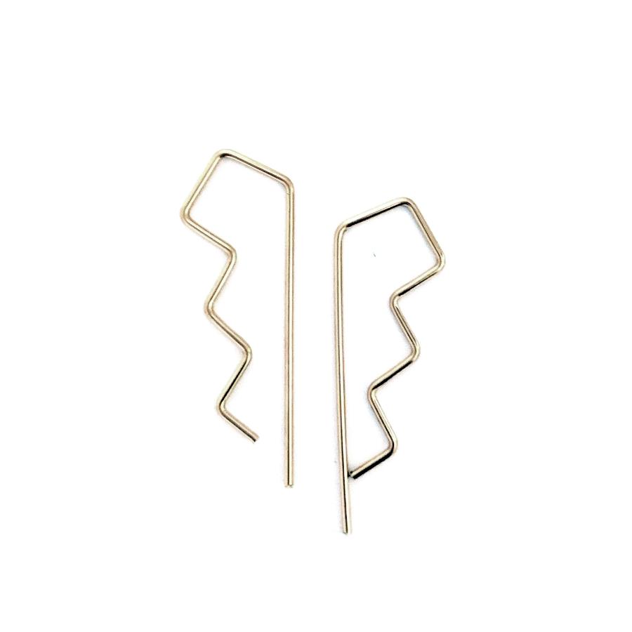 Petite Yellow Gold Fill Zigzag-shaped hoops
