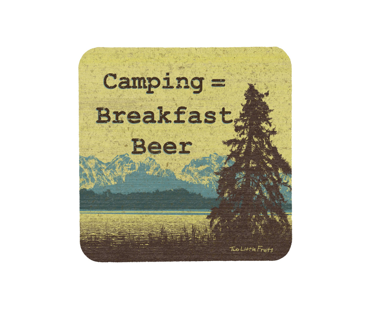 Camping = Breakfast Beer Cork Coasters
