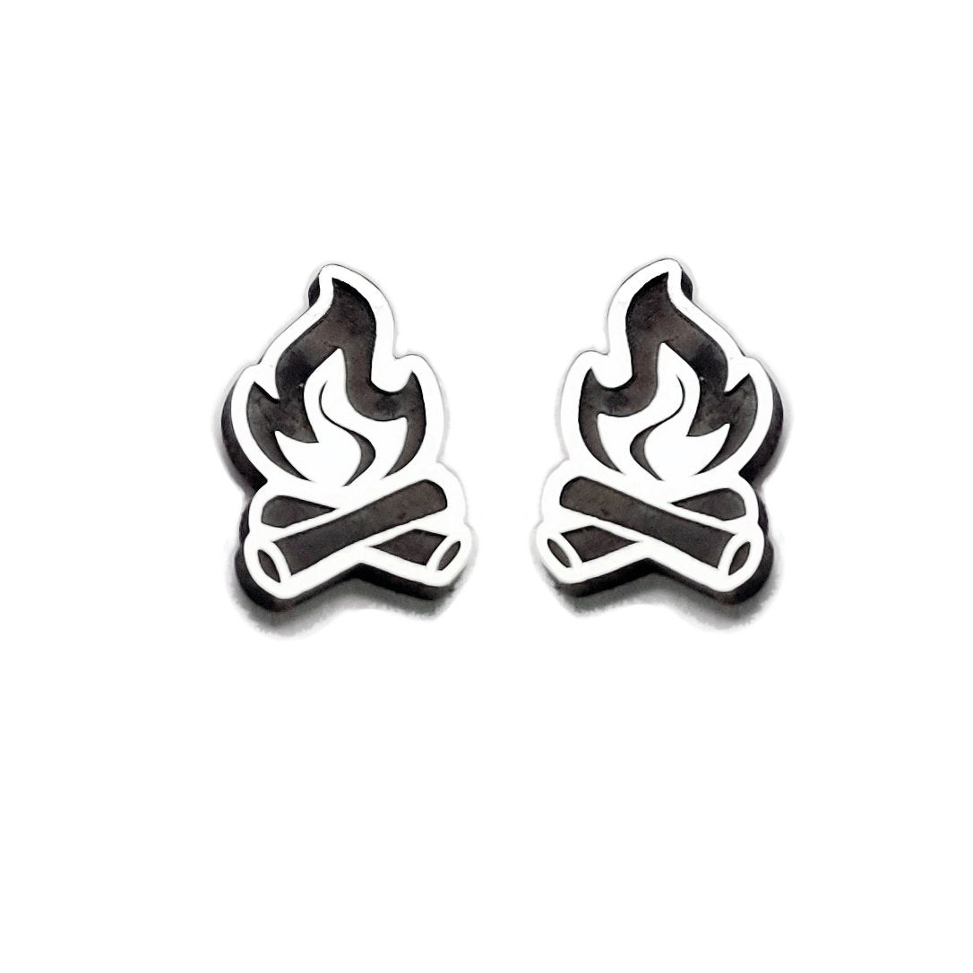Campfire Silver Stud Earrings