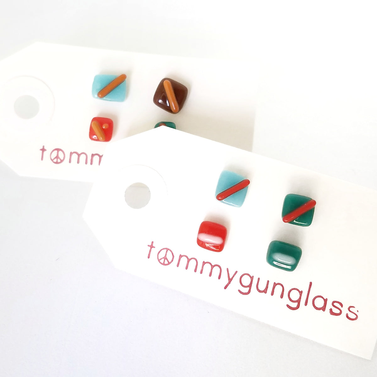 Mismatched Fused Glass Earring Set