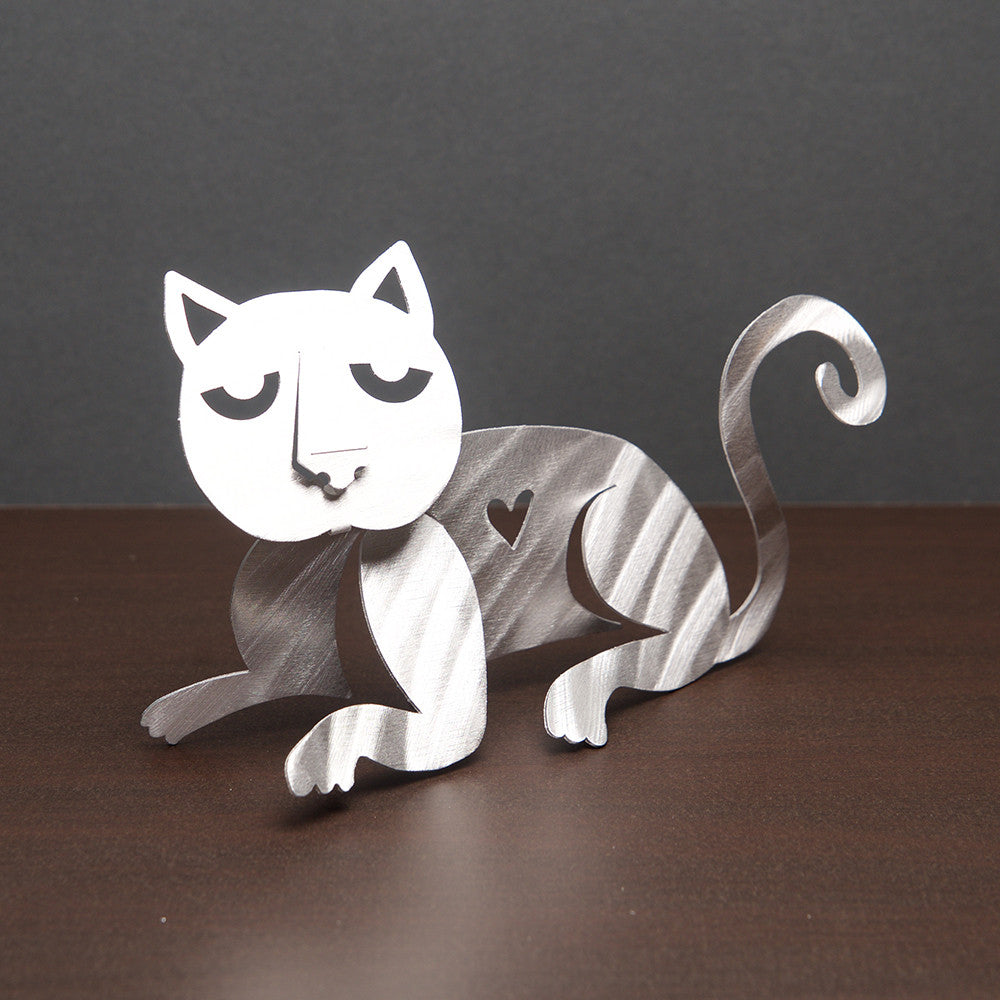 Lounging Aluminum Cat Sculpture