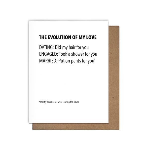 Evolution of Love Letterpress Greeting Card