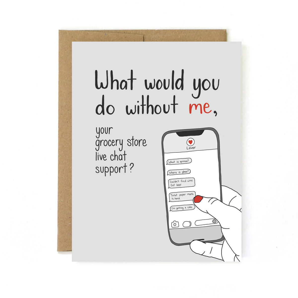 Grocery Store Live Chat Support Love Greeting Card