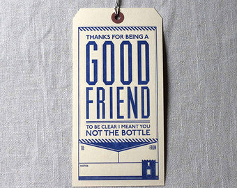 Good Friend Booze Gift Tag