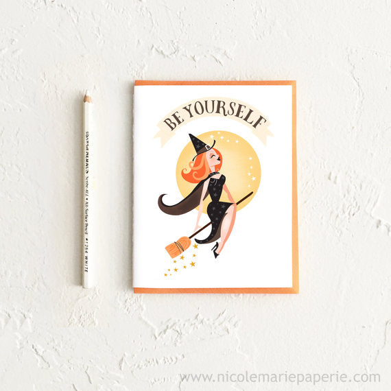 Bewitched Be Yourself Halloween Card for Her 