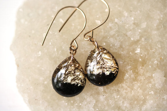 Teardrop resin store earrings