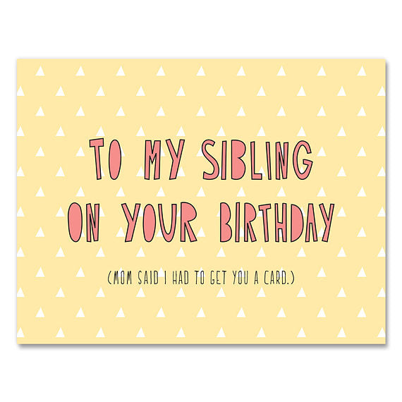 Sibling Birthday Card