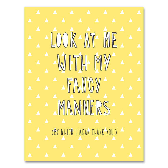 Fancy Manners Thank You Card