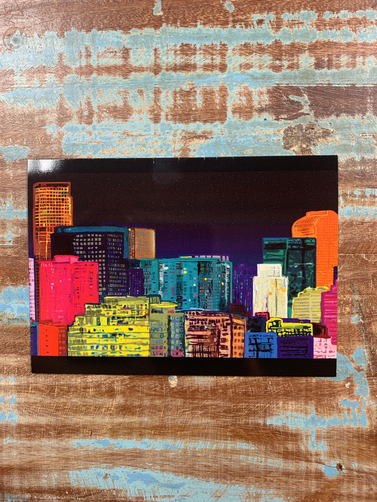 5x7 Greeting Card Version of "Denver, Night" by Topher Strauss