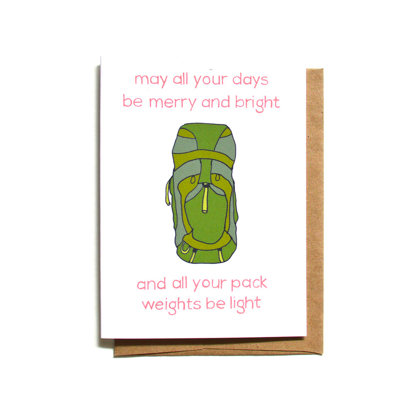 May All Your Pack Weights Be Light Christmas Card