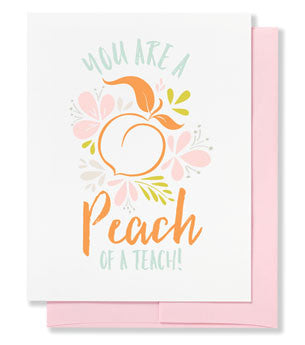 Peach Teacher Appreciation Card