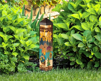 Mountains 20" Peace Pole in Garden