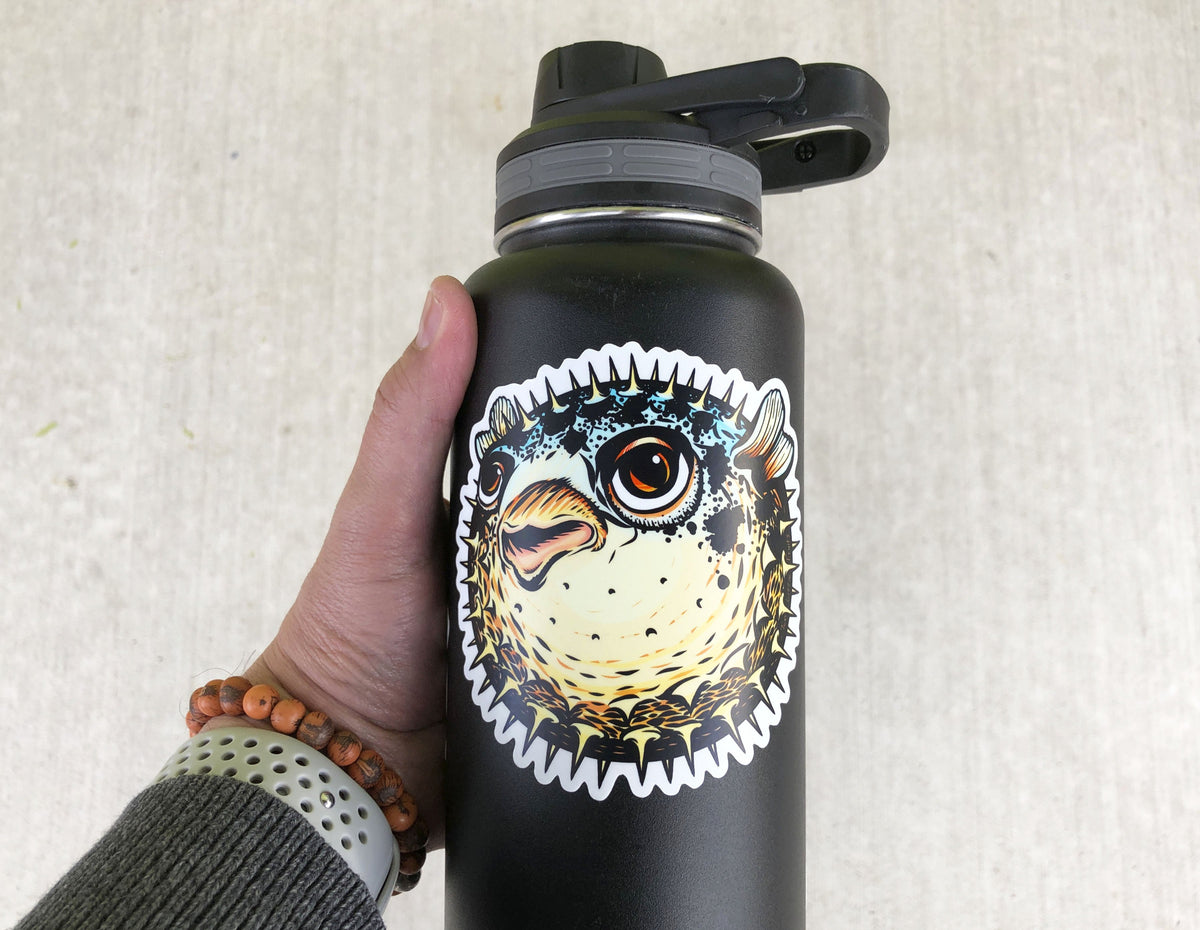 Pufferfish Decal on Waterbottle
