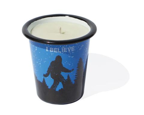 Soy Candle in Enamel Tumbler with Sasquatch